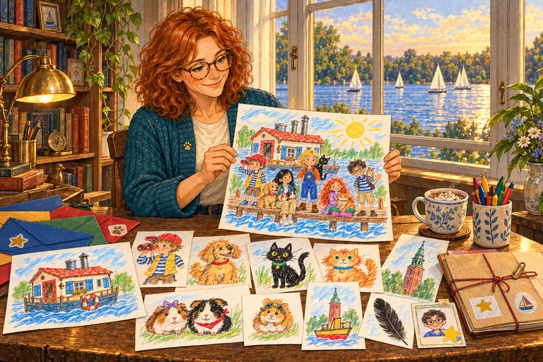 Lina Storm as the series’ fictional storyteller (illustration)